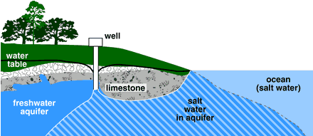 How salt water intrusion happens