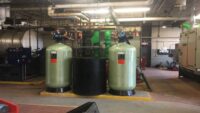 Very large capacity twin water softener installed in regional hospital to protect the mechanical systems from hardness in the water supply.